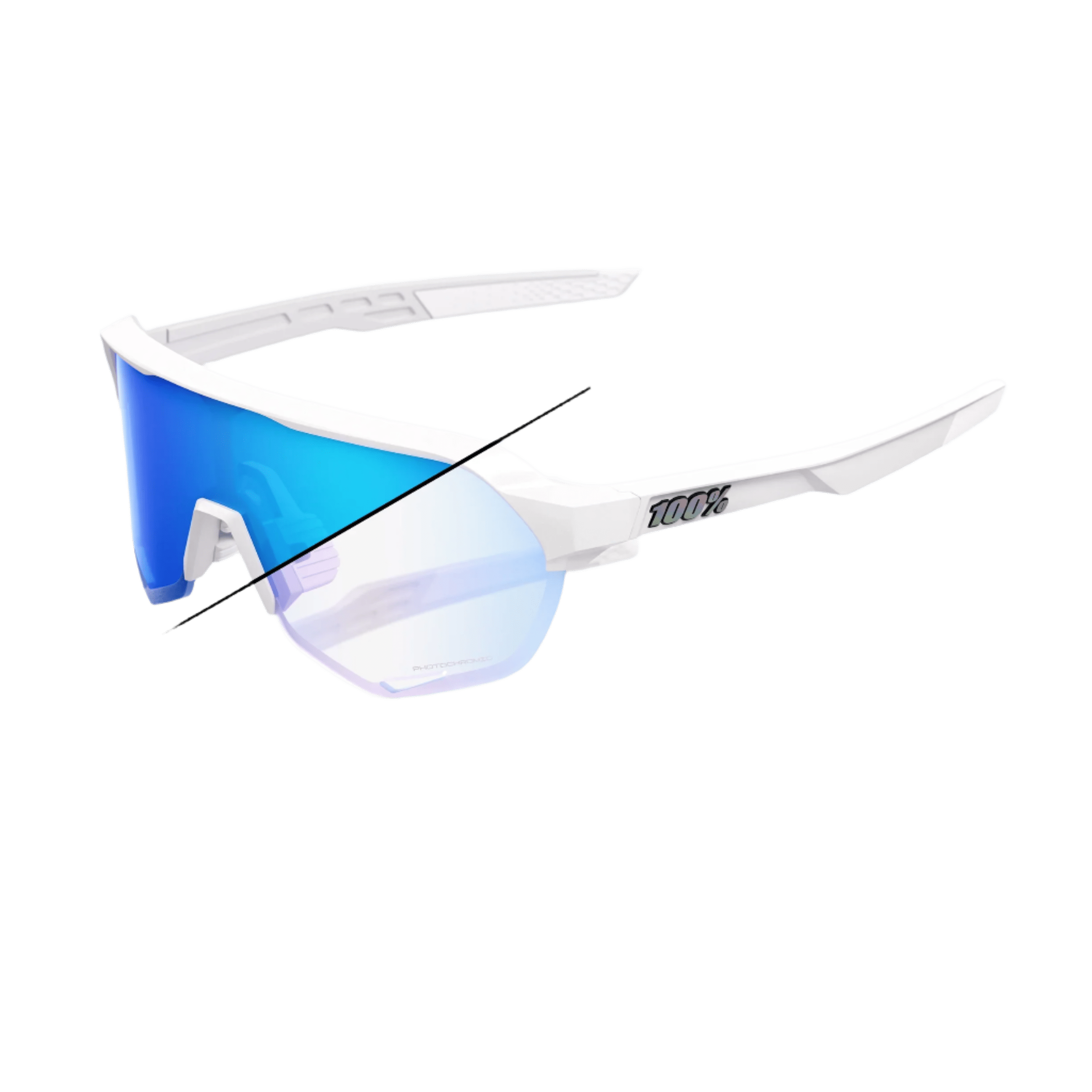 100% S2 Bastille Limited Edition Pearl White Glitter Frame/Blue Mirror Photocromic Lens Apparel - Apparel Accessories - Sunglasses