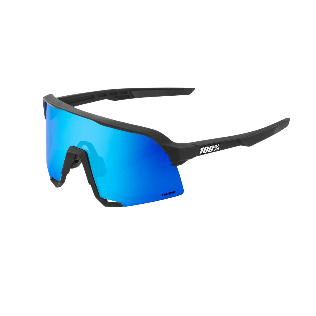 100% S3 Matte Black/HiPER® Blue Multilayer Mirror Lens Apparel - Apparel Accessories - Sunglasses