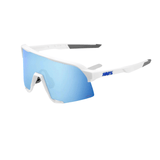 100% S3 Matte White/HiPER® Blue Multilayer Mirror Lens Apparel - Apparel Accessories - Sunglasses