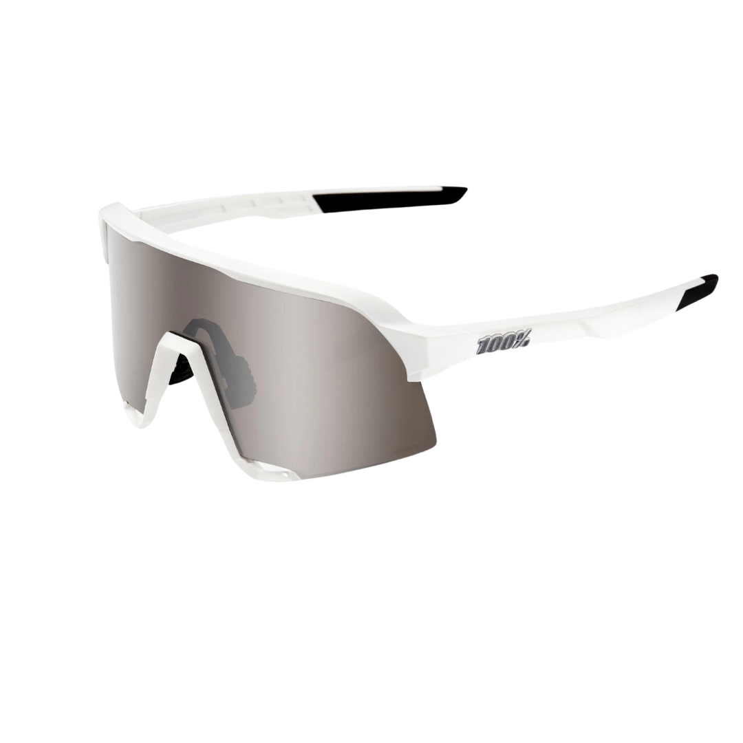 100% S3 Matte White/HiPER® Silver Mirror Lens Apparel - Apparel Accessories - Sunglasses