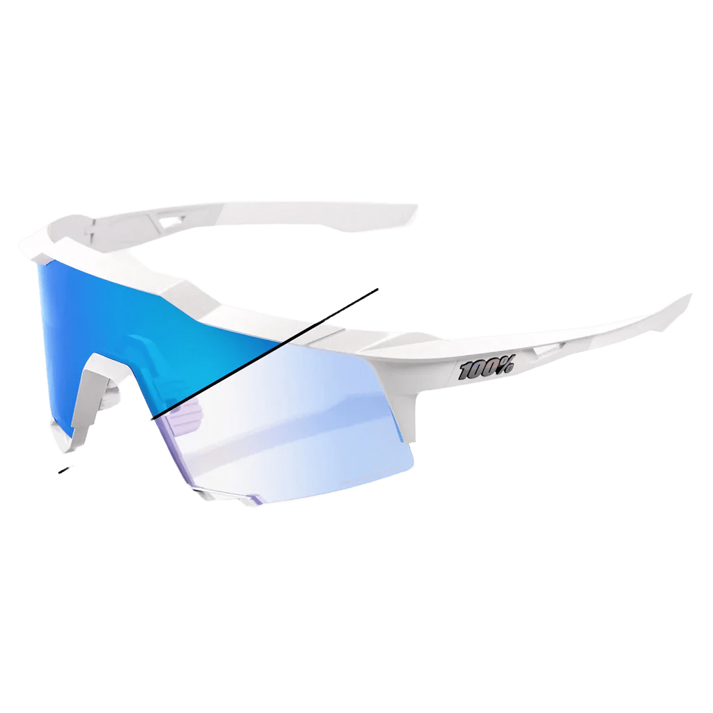 100% Speedcraft Bastille Limited Edition Pearl White Glitter Frame/Blue Mirror Photocromic Lens Apparel - Apparel Accessories - Sunglasses