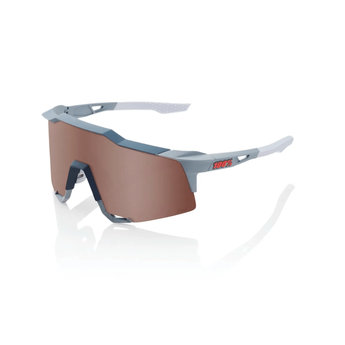 100% Speedcraft Stone Grey/HiPER Crimson Silver Lens Apparel - Apparel Accessories - Sunglasses