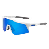 100% Speedcraft XS Matte White - Blue Multilayer Mirror Lens Apparel - Apparel Accessories - Sunglasses