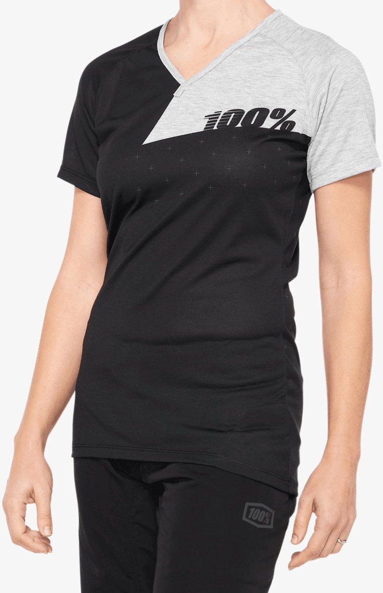 100% Women's Airmatic Jersey Black/Grey / Small Apparel - Clothing - Women's Jerseys - Mountain