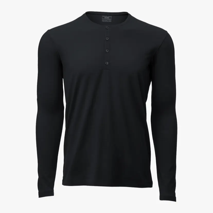 7mesh Men's Desperado Merino Henley Long Sleeve Black / XS Apparel - Clothing - Men's Jerseys - Mountain