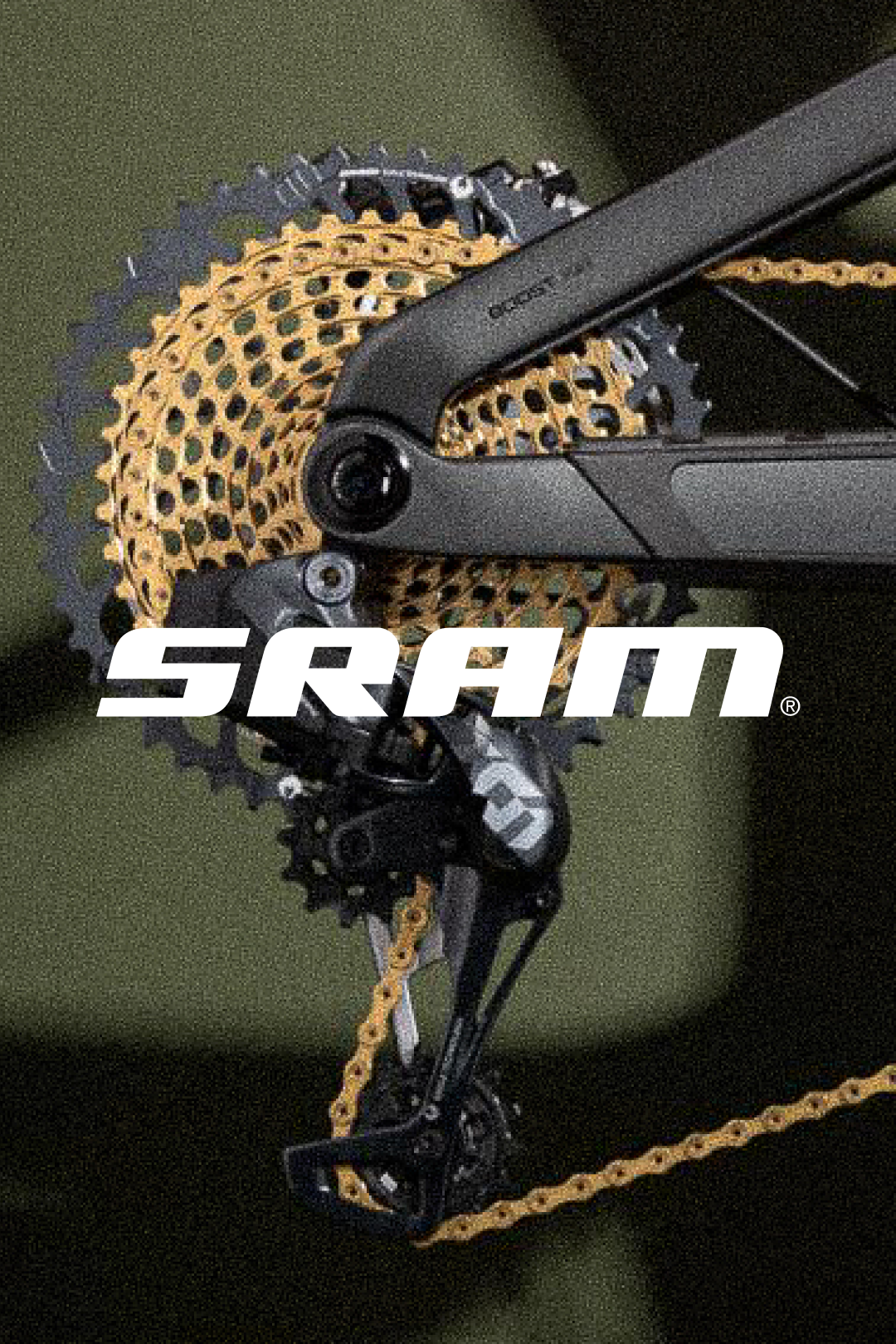 Close-up of a SRAM rear derailleur and cassette on a bicycle, showcasing the intricate engineering @ Bici.