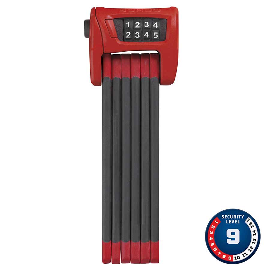 Abus Bordo Combo 6100 Abus, Bordo 6100, Folding lock with combination, 90cm (3'), Bracket, Red Folding Locks