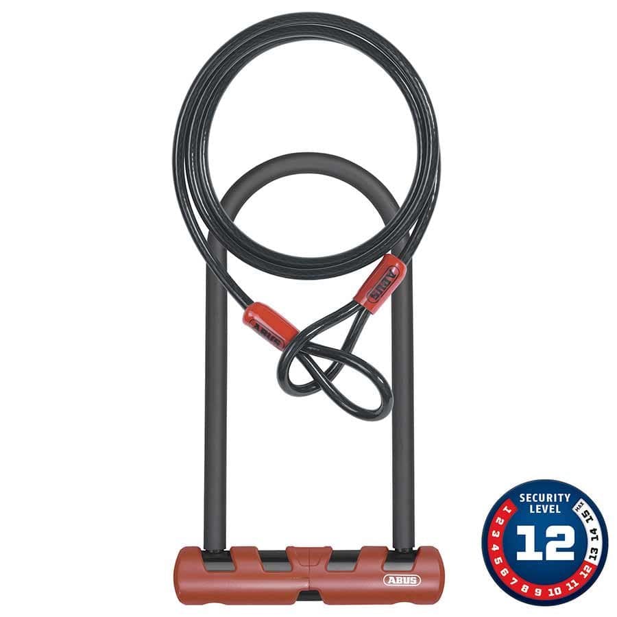 Abus Ultimate 420 Combo Pack Abus, Ultimate 420 + Cable, U-Lock, Key, 14mm, 16.0cm x 23.0cm, 6.3'' x 9'', USH, Red; Cable; 10mm, 120cm, 4' U-Locks