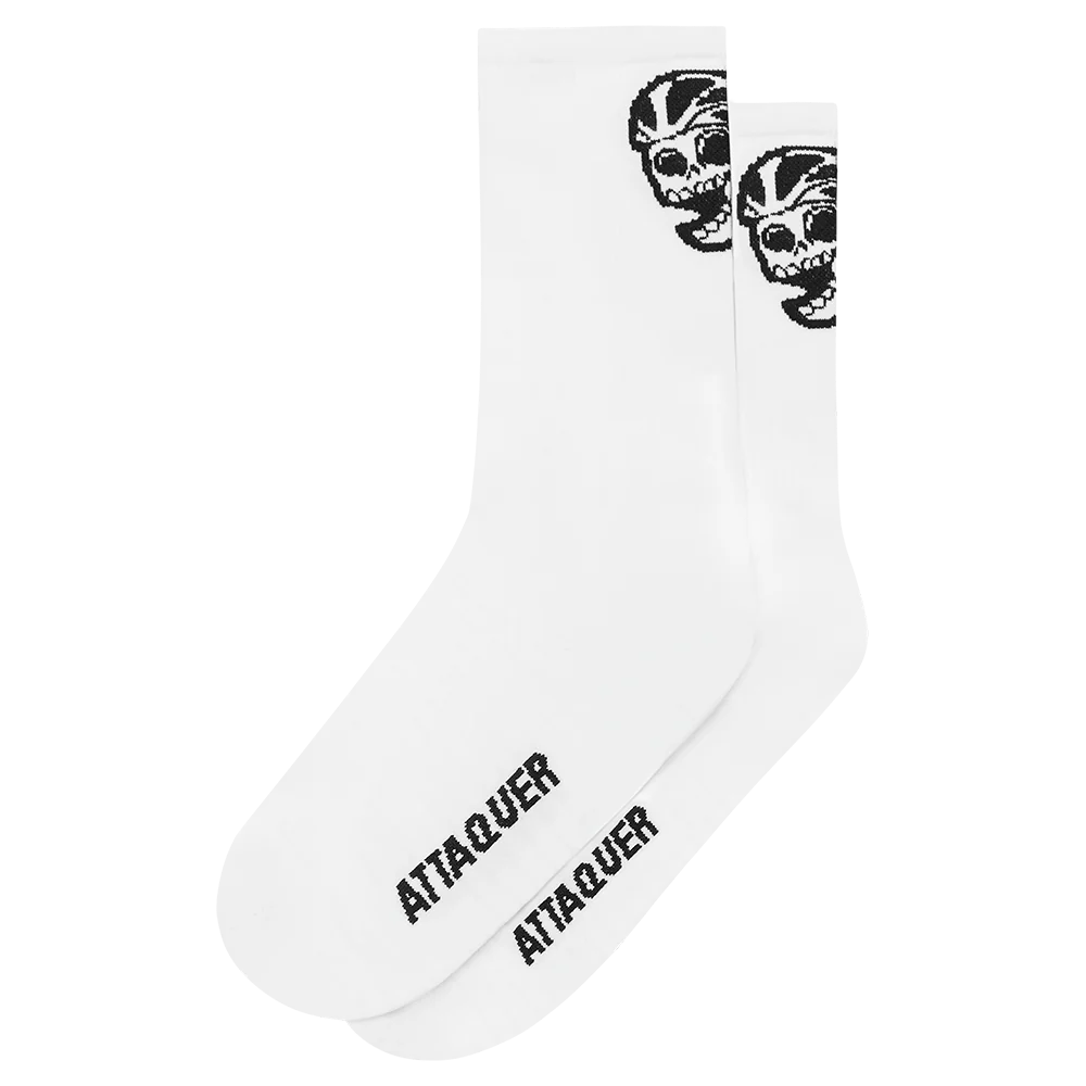 Attaquer Skull Logo Socks White / S Apparel - Clothing - Socks