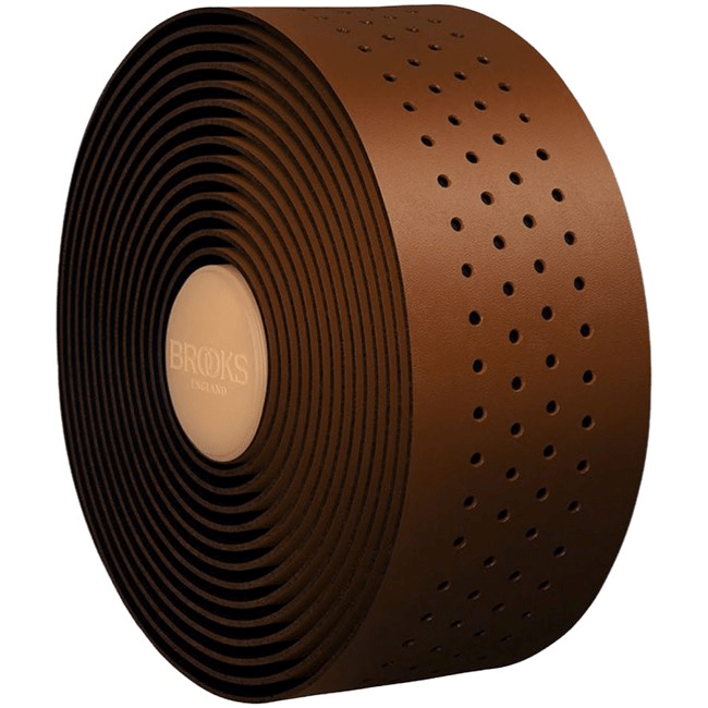 Brooks Perforated Leather Bar Tape Antique Brown Parts - Handlebar Tape