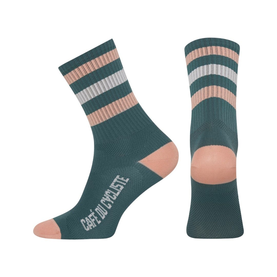 Café du Cycliste Skate Sock Grey Pink on Scots Pine / S Apparel - Clothing - Socks
