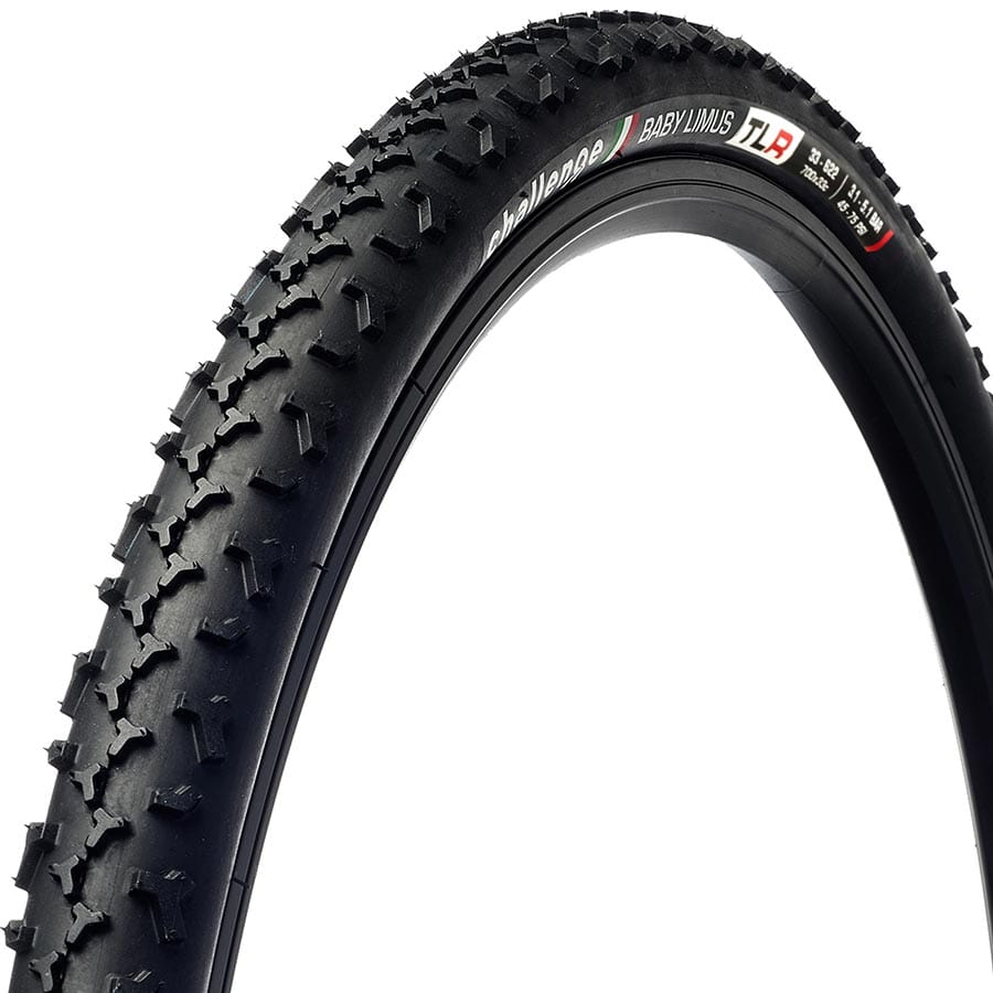 Challenge Baby Limus Race TLR Challenge, Baby Limus Race TLR, Tire, 700x33C, Folding, Tubeless Ready, Vulcanized, Nylon, 120TPI, Black / 700 Gravel Tires