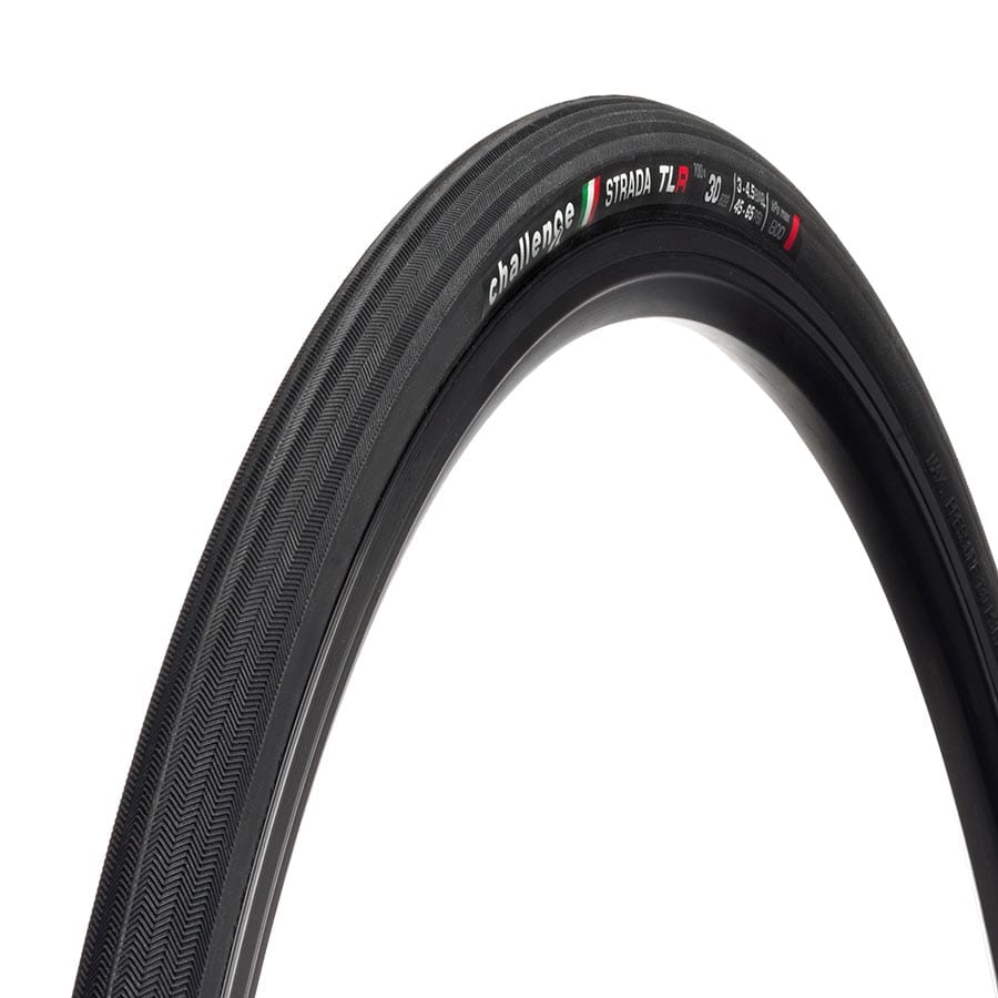 Challenge Strada Race TLR 30C, Folding, Tubeless Ready, Vulcanized, Nylon, 120TPI, Black / 700 Road Tires