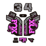 FOX Factory 34 Decal Kit Pink Accessories - Frame Protection