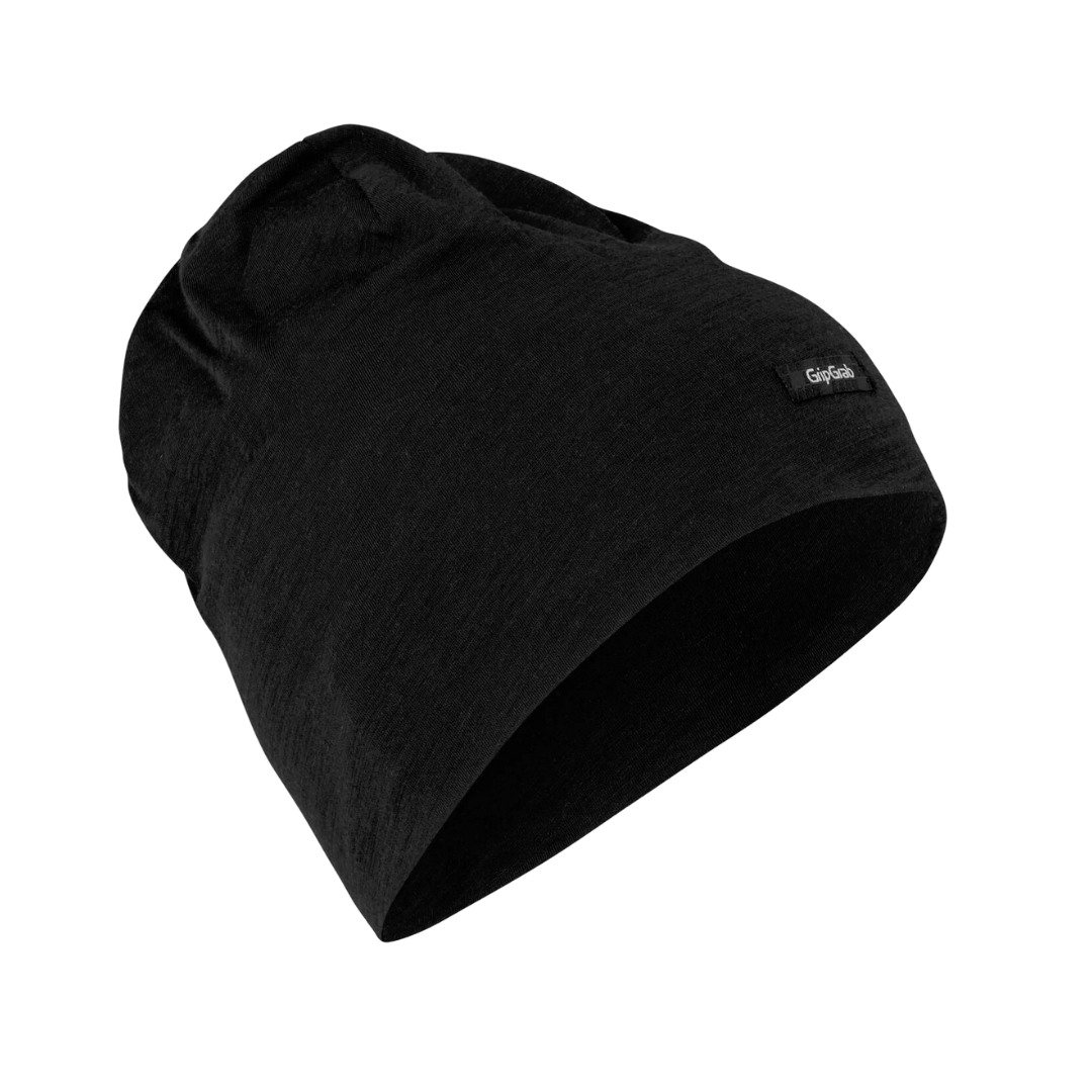 GripGrab Merino Blend Lightweight Beanie Black / Small Apparel - Clothing - Riding Caps