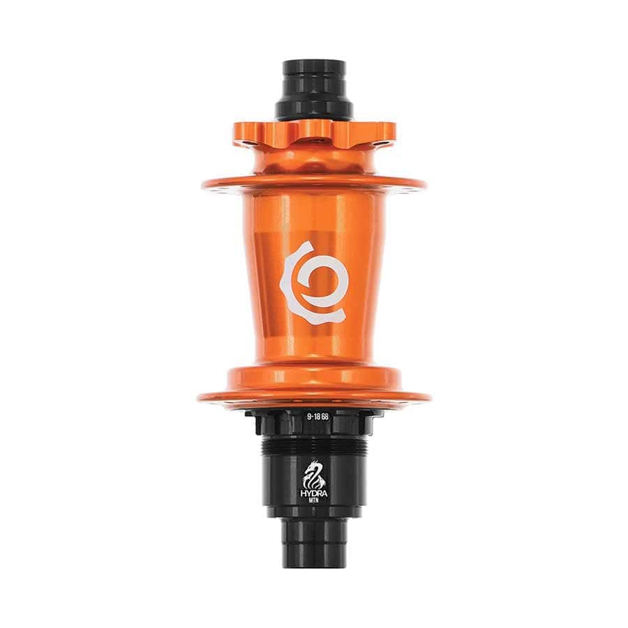 Industry Nine Hydra Classic Boost 6B Rear 28H, 12mm TA, 148mm, Shimano Micro Spline, Orange Disc Hubs