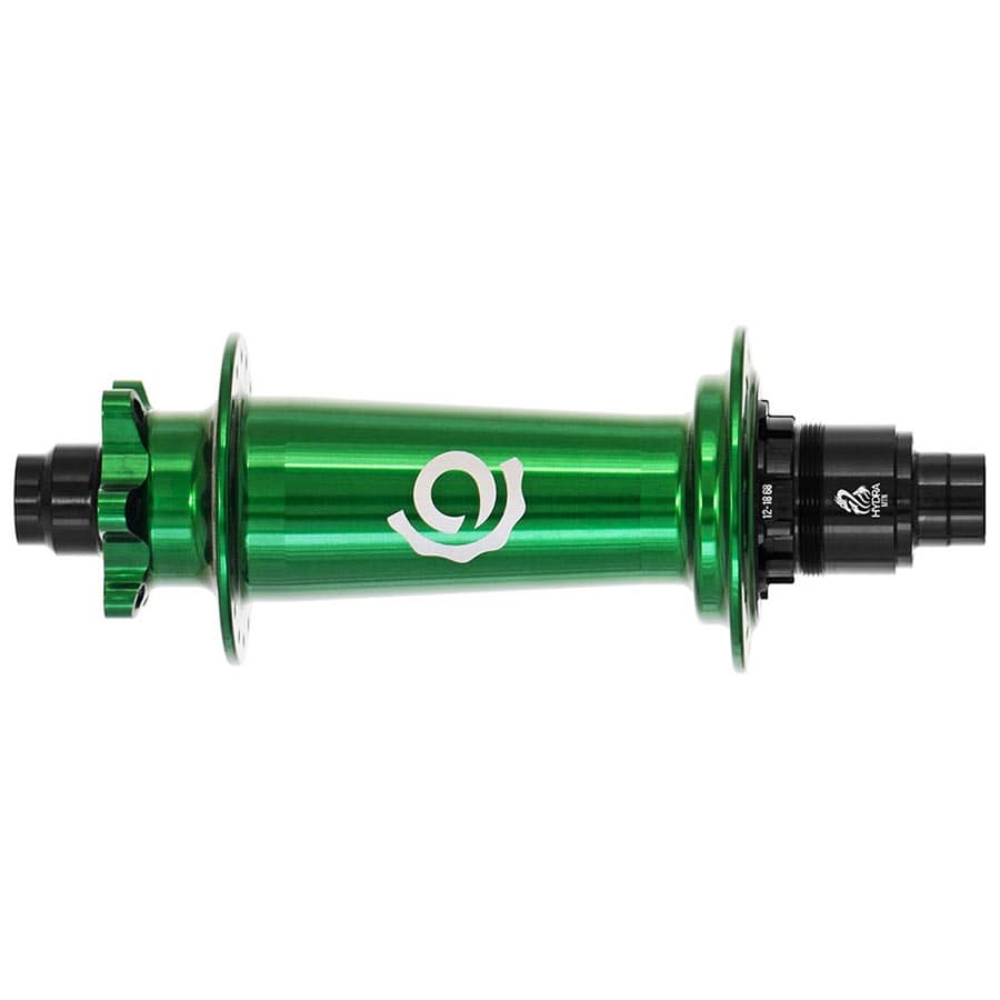 Industry Nine Hydra Classic Boost 6B Rear 32H, 12mm TA, 148mm, Shimano Micro Spline, Green Disc Hubs