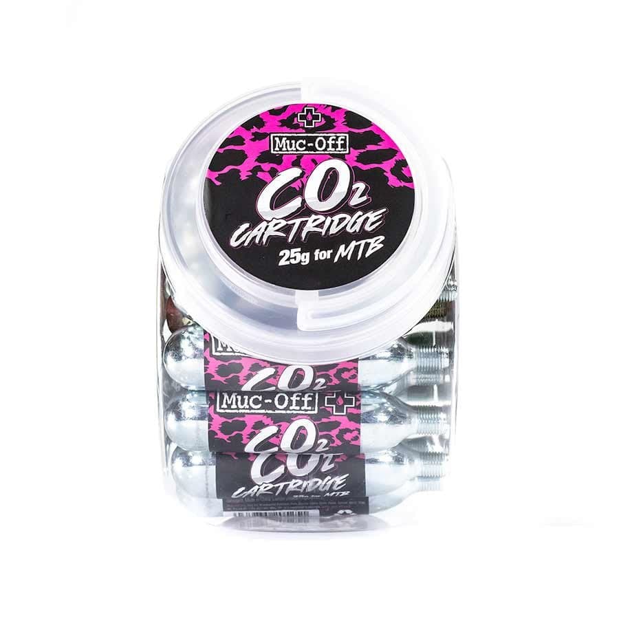 Muc-Off CO2 Refill MTB Cartridges, Qty 25 Jar, 25g Muc-Off, 25g CO2 Cartridges, Threaded, 25pcs CO2 Cartridges