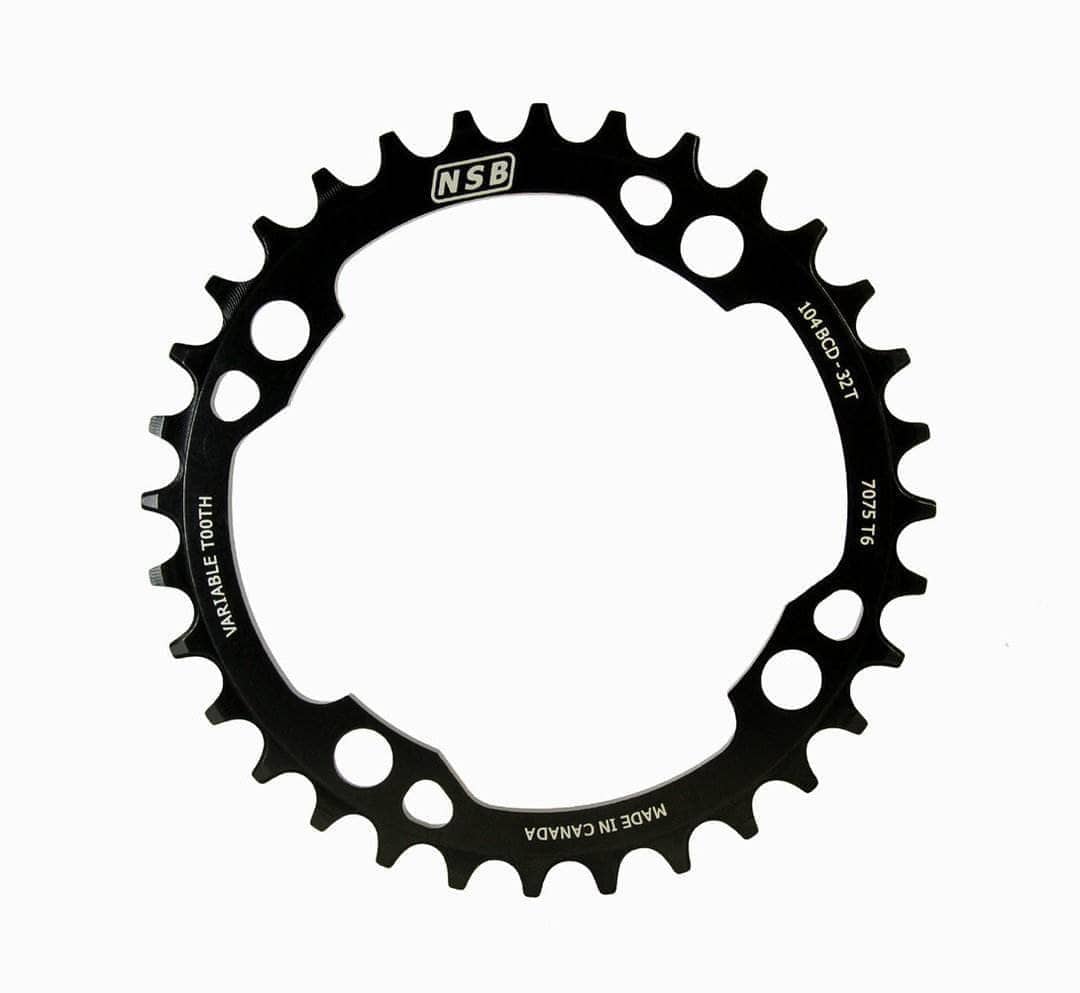 NSB Variable Tooth Chainring, 4 Bolt, 104 BCD, 32 Tooth, Black Parts - Chainrings