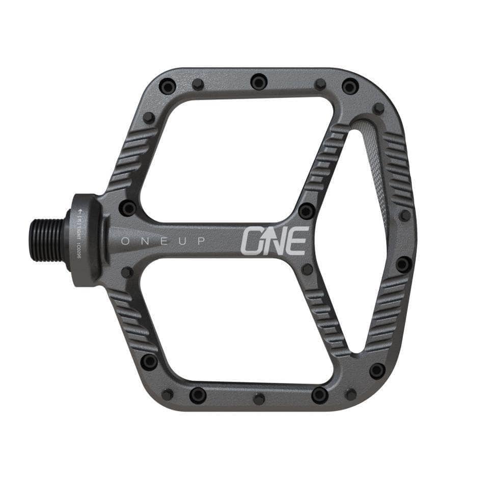 OneUp Aluminum Pedals Grey Parts - Pedals - Mountain - Flats