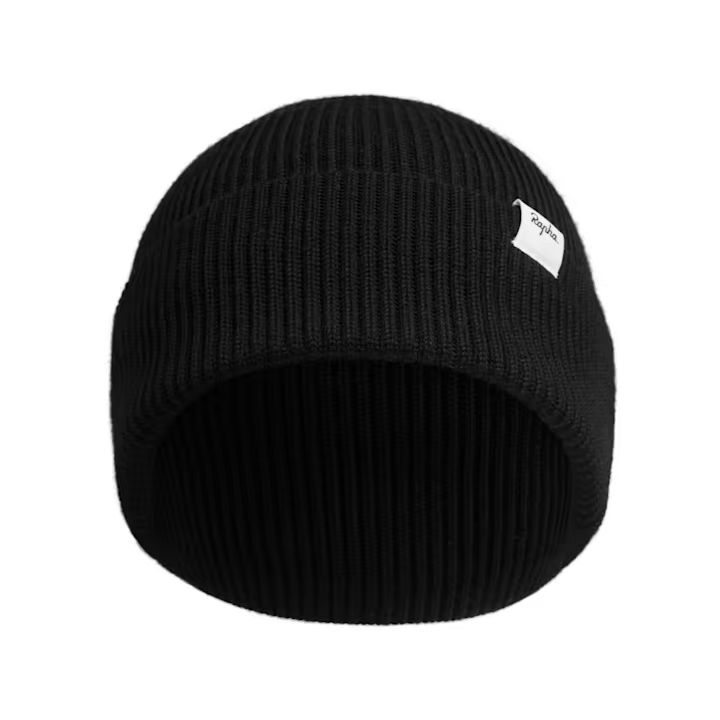 Rapha Logo Merino Beanie Black Apparel - Clothing - Casual Hats