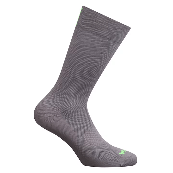 Rapha Pro Team Socks - Extra Long Mushroom/Fluroescent Green / XS Apparel - Clothing - Socks