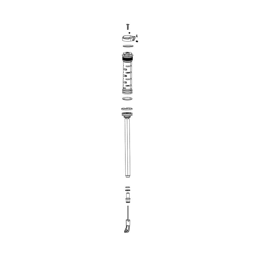 RockShox Damper - Recon/Recon S/Sektor Fork Damper Assembly - Remote 10mm Moco RL 80-120mm(2013+ Pushloc, Oneloc, Twistloc)(Thread .8mm)(Right Side Internals)-Recon Silver RL B1+ (2017-2021)/Recon RL A1+ (2018-2021), 11.4018.104.034 Fork Repair Parts