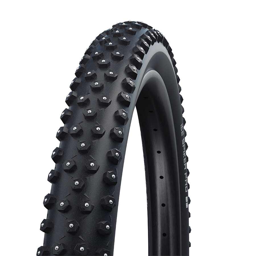 Schwalbe Ice Spiker Pro 9''x2.25, Folding, Clincher, Winter, LiteSkin, 67TPI, Black / 29 Winter Tires