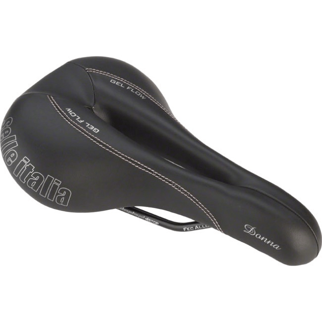 Selle Italia, Donna, Saddle, 270 x 168mm, Women, 345g, Black Road Saddles