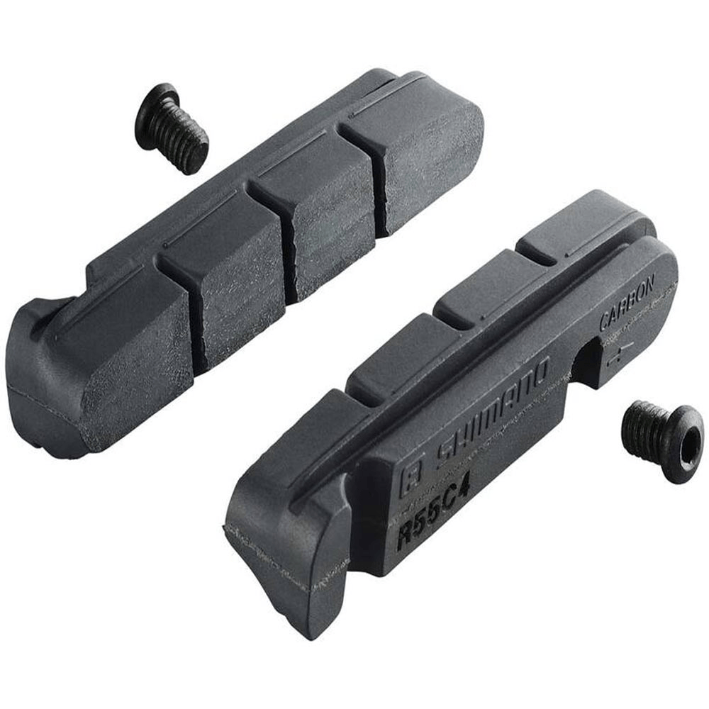 Shimano R55C4-1 Brake Shoes and Fixing Bolts for Carbon Rim (-1mm Thinner Shoe) Parts - Brake Pads - Rim