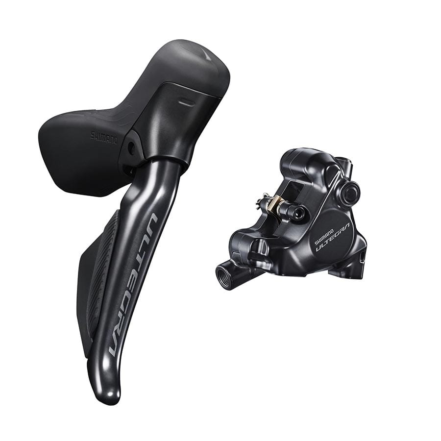 Shimano Ultegra R8170 12sp Di2 Hydraulic Shifter + Caliper Front, Flat mount, 140 or 160mm (not included), 195g, Black, IR8170DLF6SC100D Parts - Shift Levers - Road - Sets