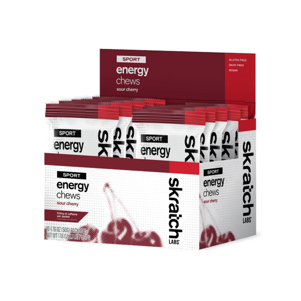 Skratch Labs Sport Energy Chews Box of 10 Sour Cherry Other - Nutrition - Gummies