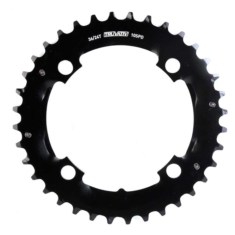 SRAM 36T 104mm Alloy - 11.6215.188.320 SRAM, 36T, 10 sp, BCD 104mm, 4-Bolt, Outer Chainring, For MTB double, Aluminum, Black, 11.6215.188.320 Chainrings