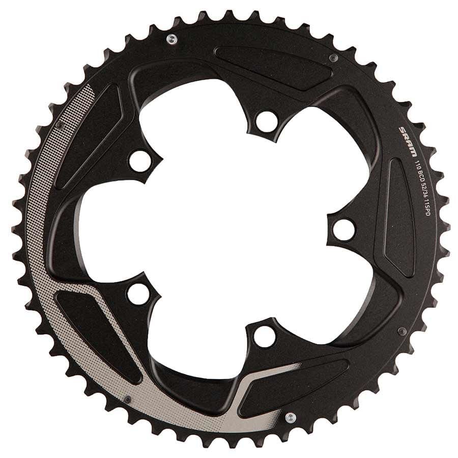 SRAM 52T 110mm Alloy - 11.6218.016.000 SRAM, 52T, 11sp, BCD: 110mm, 5 Bolts, Road X-Glide, Outer Chainring, For 36/52, Aluminum, Silver, 11.6218.016.000 Chainrings