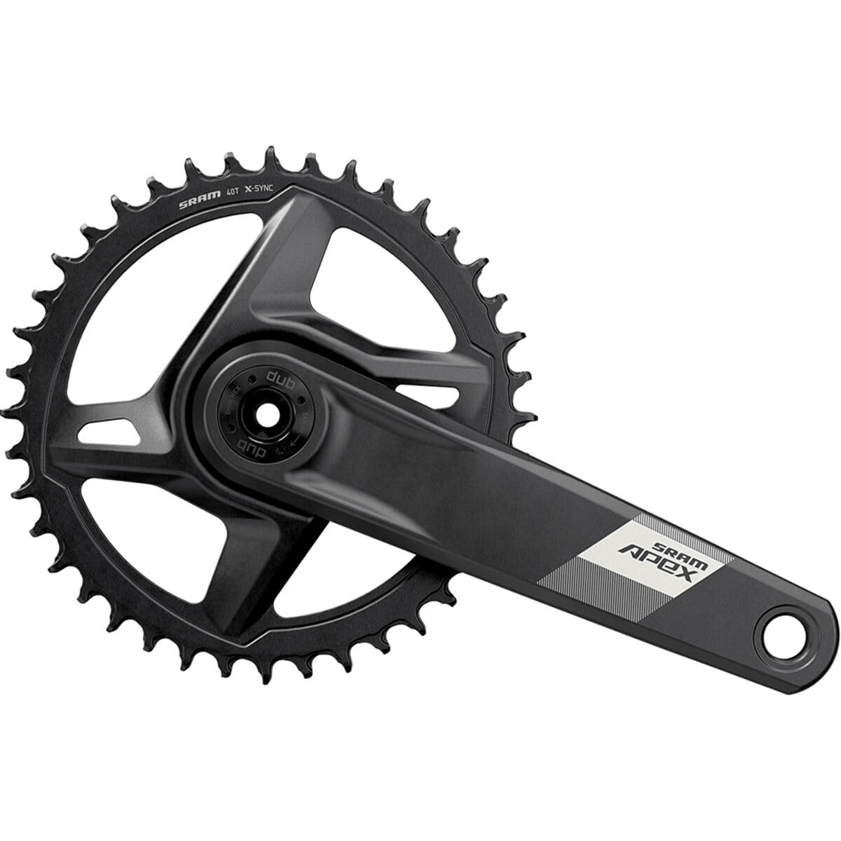 SRAM Apex D1 Crankset 12sp, Spindle: 28.99mm, BCD: Direct Mount, 40, DUB, 165mm, Black Parts - Cranksets