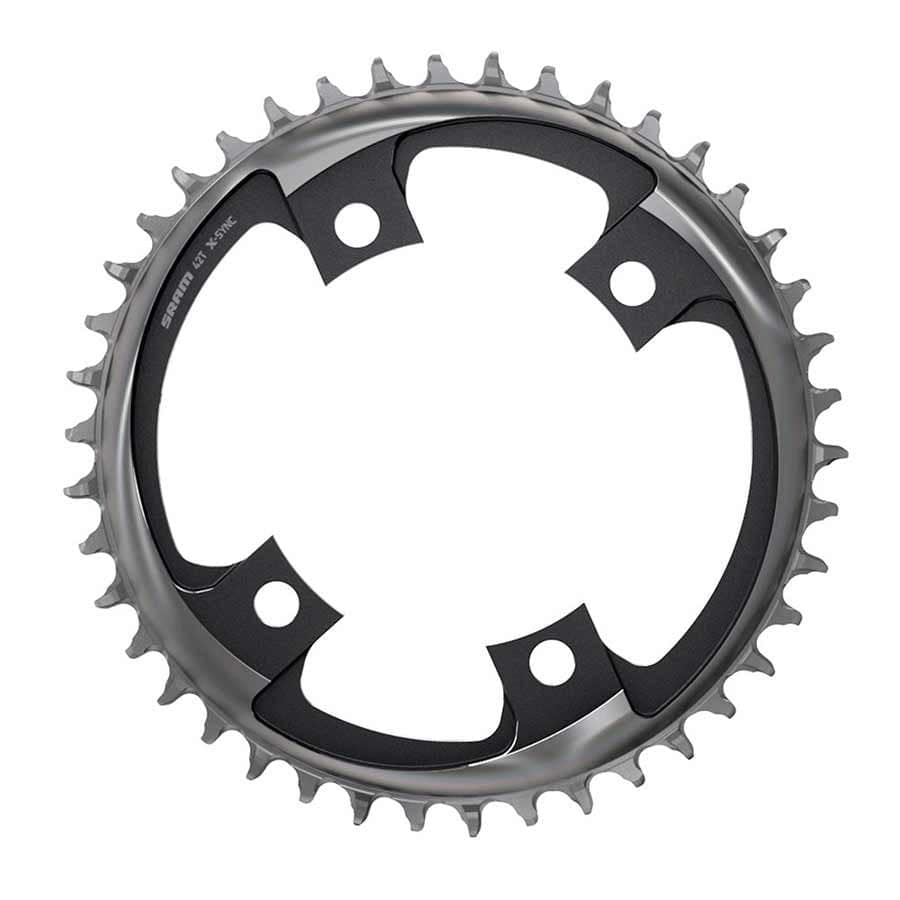 SRAM X-SYNC 2 107mm 44, Speed: 12, BCD: 107, Bolts: 4, Single, Aluminum, Black Chainrings