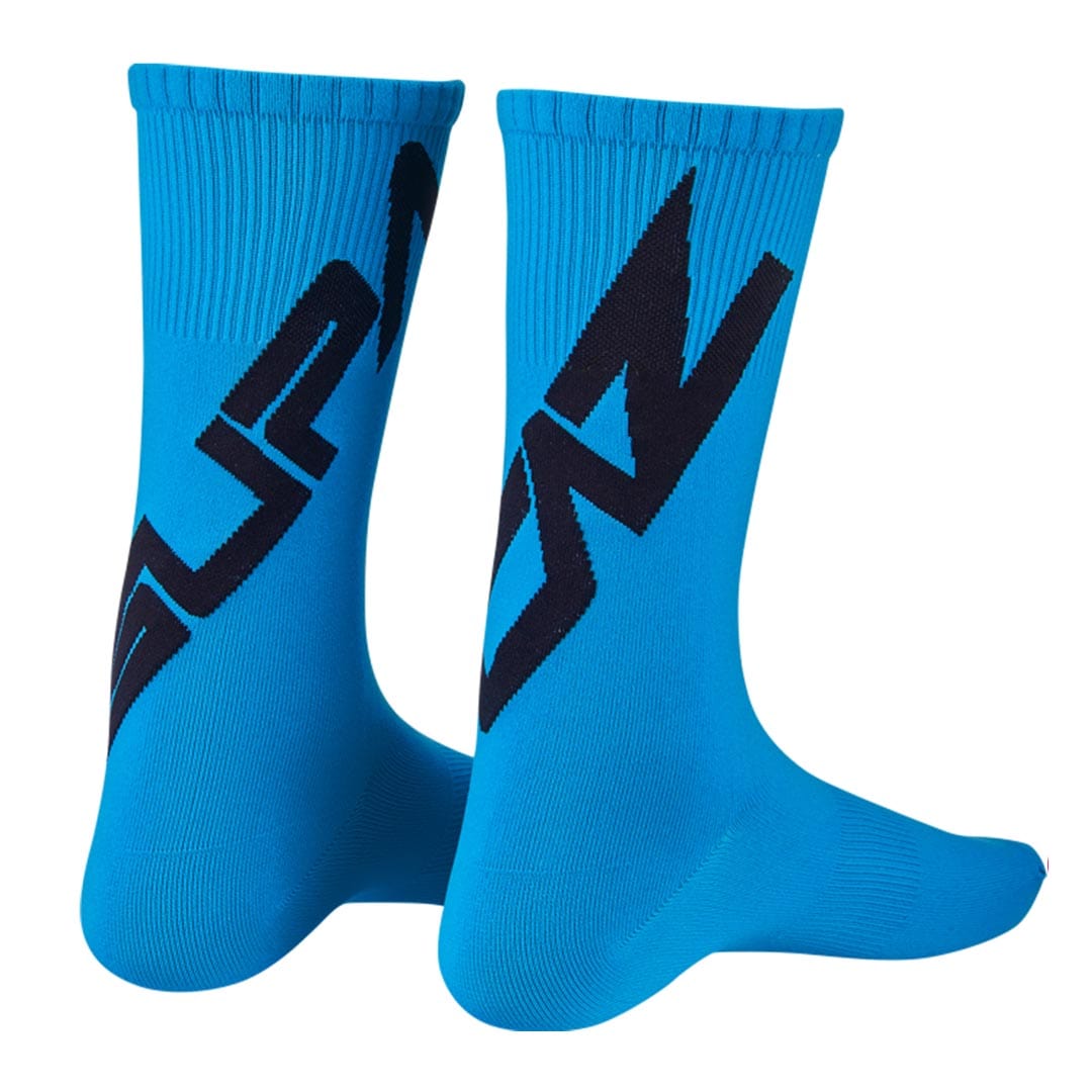 Supacaz SupaSox Twisted Black/Neon Blue / Small Apparel - Clothing - Socks