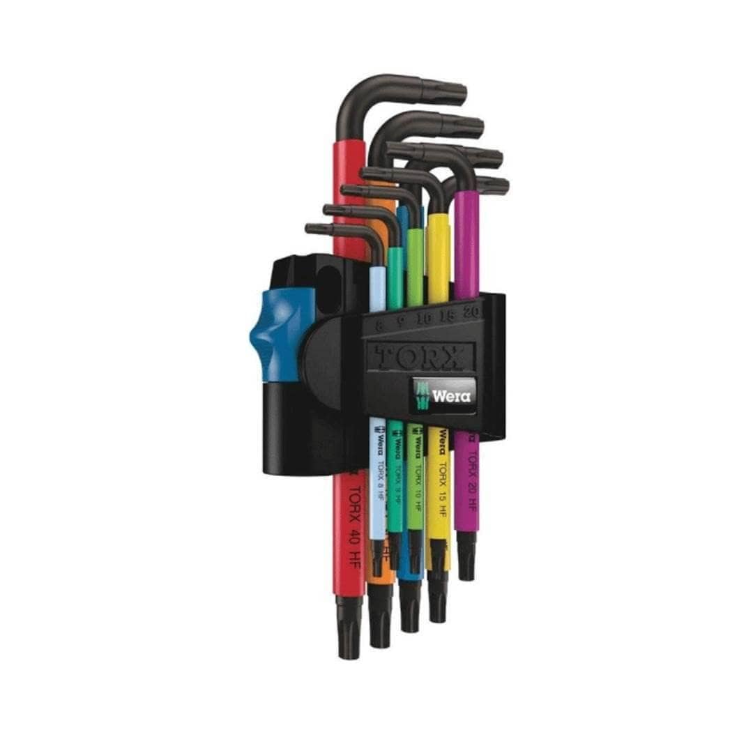 Wera Torx Holding Function Multicolour Long Arm L-Key Set, 9 Pieces Accessories - Tools - Hex & Torx Wrenches