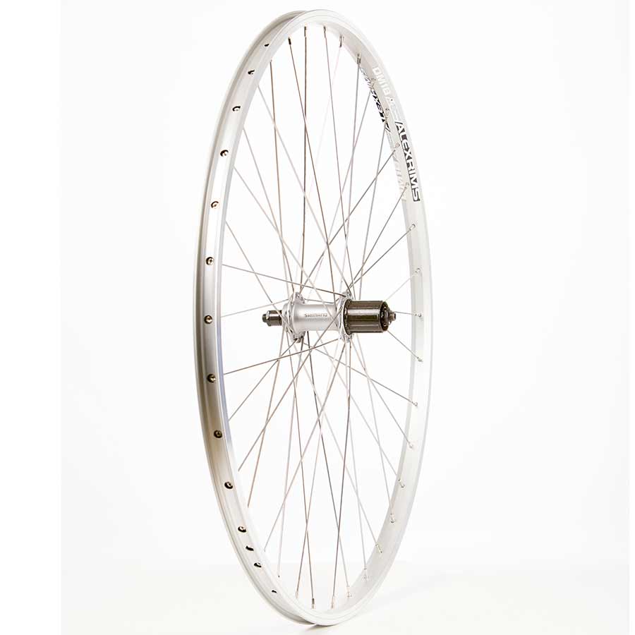 Wheel Shop, Alex DM18 Silver/ Shimano HB-M475, Wheel, Front, 700C / 622, Holes: 36, QR, 100mm, Rim and Disc IS 6-bolt Shimano Acera FH-T3000, Wheel, Rear, 700C / 622, Holes: 36, QR, 135mm, Rim, Shimano HG / 700 Unclassified