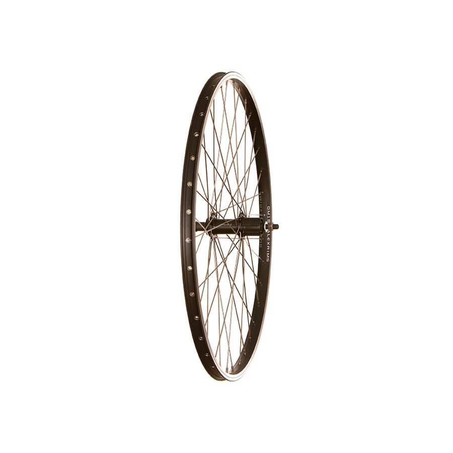 Wheel Shop Double Wall - 26&#039;&#039; - Alex DM18 Black/Stainless Silver Wheel Shop, Alex DM18 / Shimano FH-TY500-7, Wheel, Rear, 26'' / 559, Holes: 36, Bolt-on, 135mm, Rim, Shimano 7 Wheels