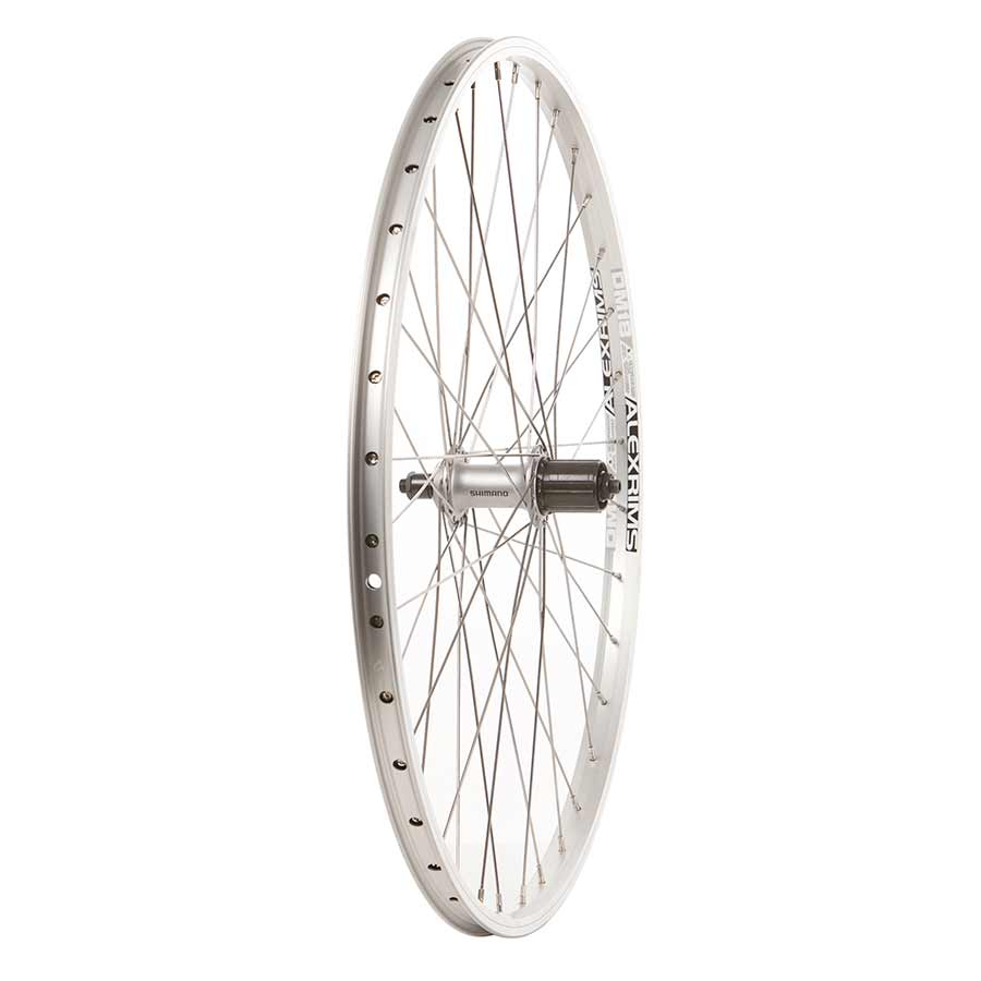 Wheel Shop Double Wall - 26" - Alex DM18 Silver/Stainless Silver Shimano Acera FH-T3000, Wheel, Rear, 26'' / 559, Holes: 36, QR, 135mm, Rim, Shimano HG / 26 Wheels