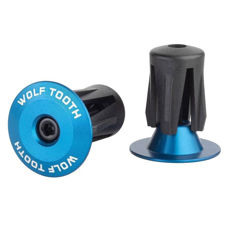 Wolf Tooth Alloy Bar End Plugs Blue Parts - Handlebar Tape