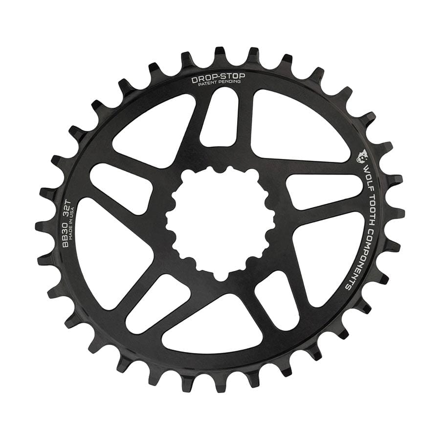 Wolf Tooth Components Direct Mount SRAM Boost Elliptical 32, Speed: 12, BCD: Direct Mount SRAM 3 Bolt, Single, 6061-T6 Aluminum, Black Chainrings