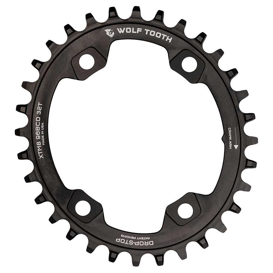 Wolf Tooth Components XT M8000 Elliptical Wolf Tooth Components, XT M8000 Elliptical, Chainring, Teeth: 30, Speed: 9-12, BCD: 96, Bolts: 4, 7075 Aluminum, Black Chainrings