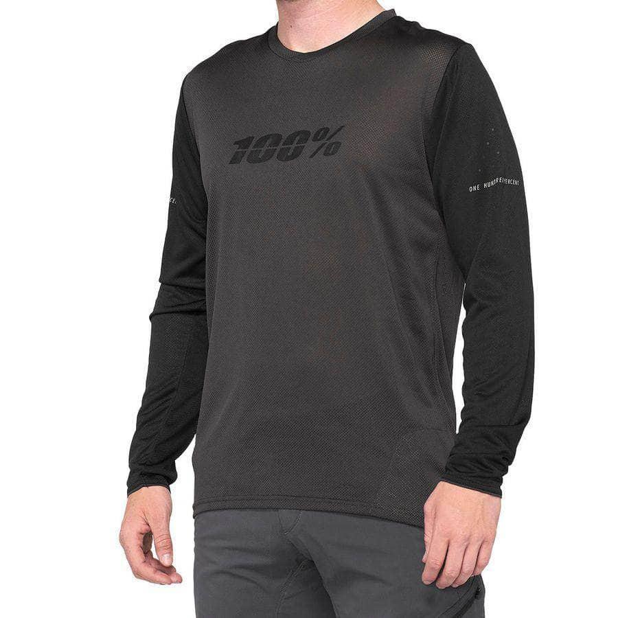 100% 100% Ridecamp Long Sleeve Jersey Black/Charcoal / S