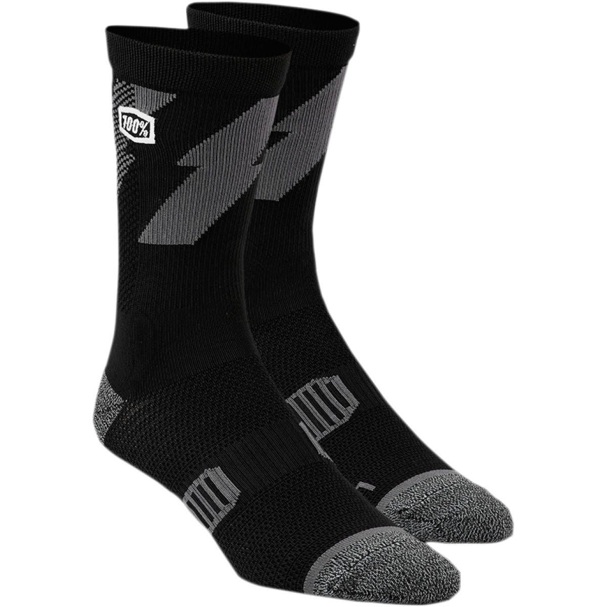 100% 100% Bolt Performance Socks Black / S/M