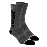 100% 100% Rythym Merino Wool Performance Socks Charcoal Heather / L/XL