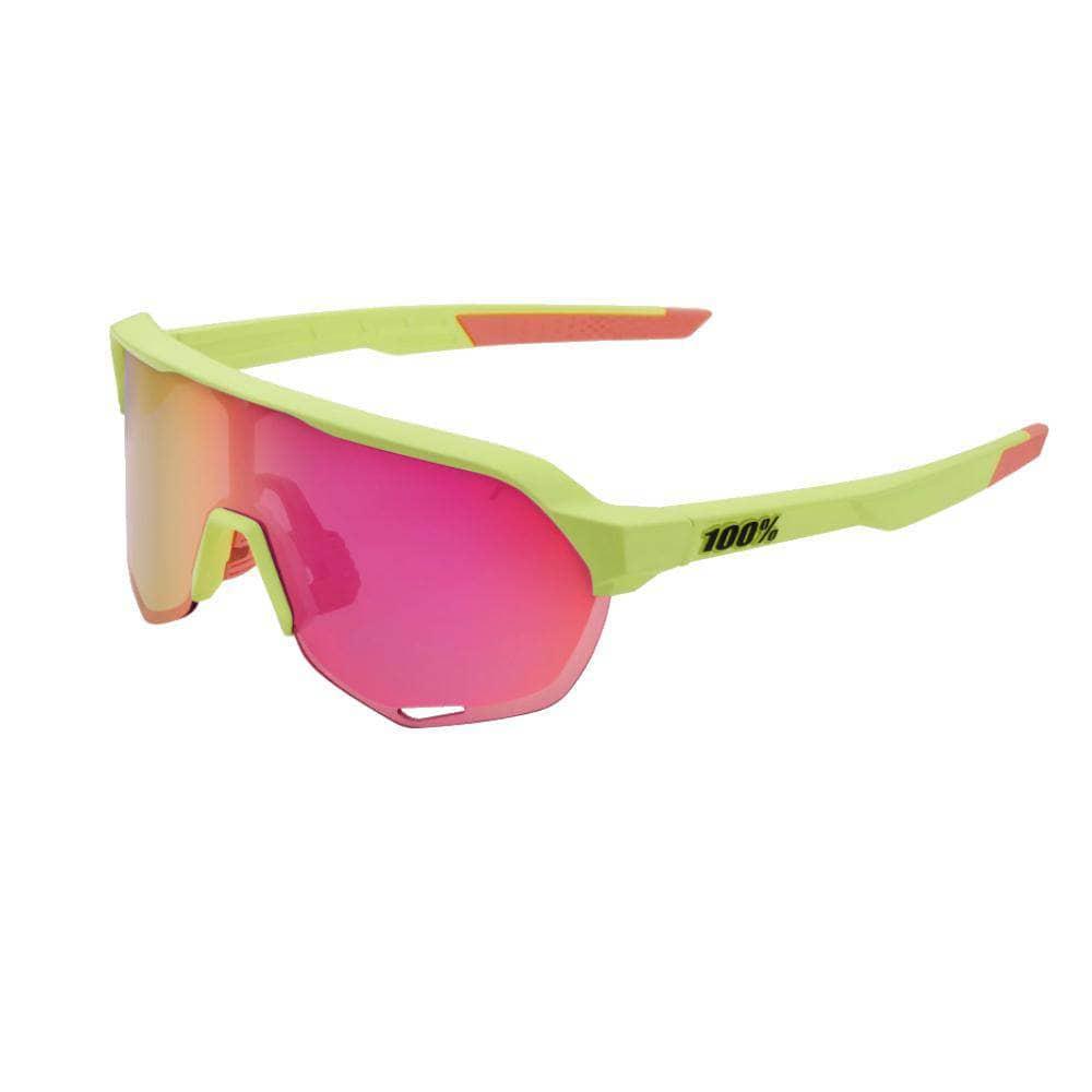 100% 100% S2 Matte Washed Out Neon Yellow/Purple Multilayer Mirror Lens