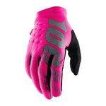 100% 100% Women's Brisker Gloves Neon Pink/Black / S