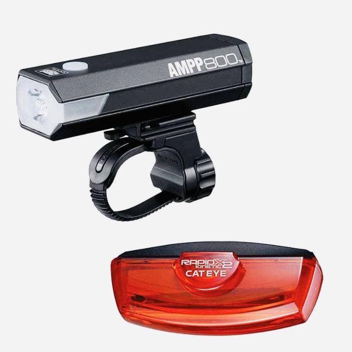 CatEye AMPP 800 Front and Rapid X2 Kinetic Rear Light Set - Bicicletta
